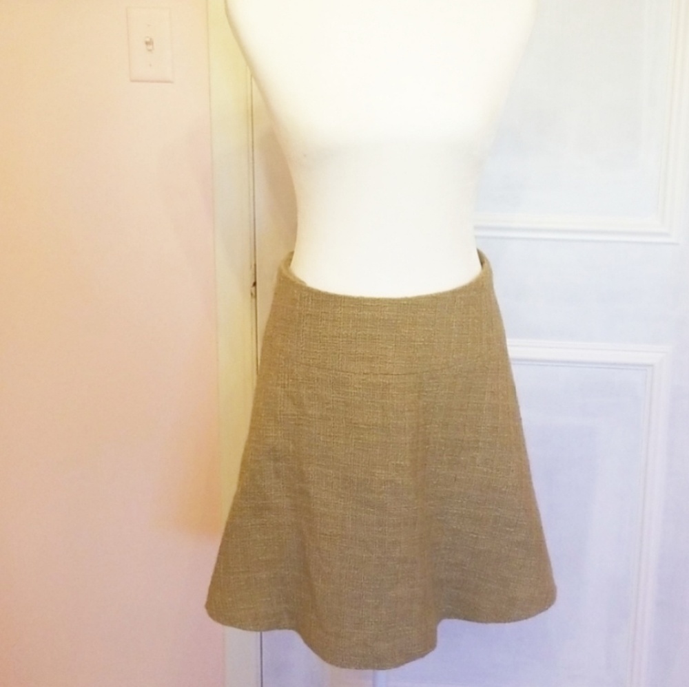 TIBI soft woven tan skirt